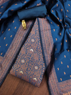 manvaa Jacquard Solid Salwar Suit Material
