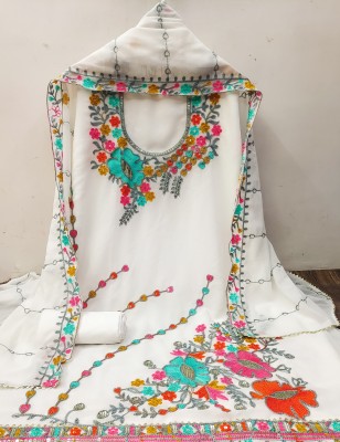 MEHZEEL FAB Georgette Embroidered Salwar Suit Material