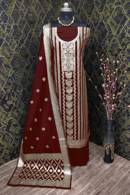 ARISHTA Art Silk Embroidered Kurta & Palazzo Material