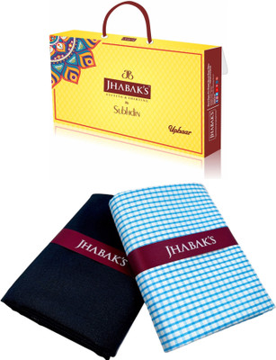 JHABAK'S Polyester Solid, Checkered Shirt & Trouser Fabric
