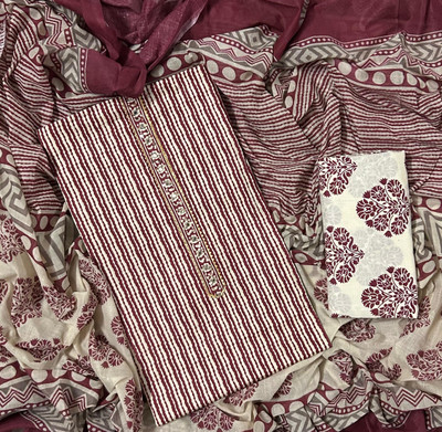 EJS Pure Cotton Printed Salwar Suit Material