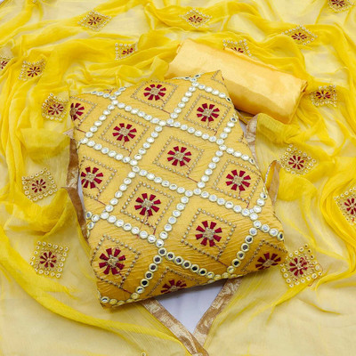 manvaa Cotton Blend Solid Salwar Suit Material