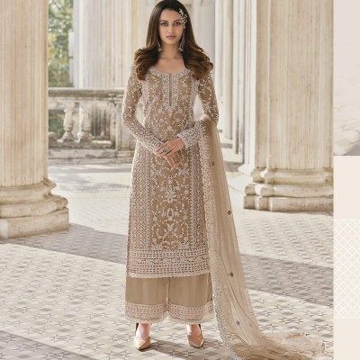 Ethnic Yard Net/Lace Embroidered Salwar Suit Material