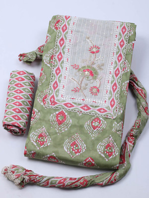 Meena Bazaar Chanderi Embroidered Salwar Suit Material