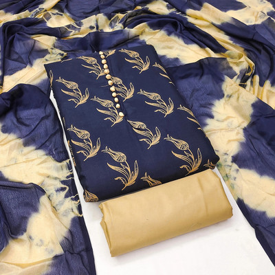 RUDRAA FAB Cotton Blend Printed Salwar Suit Material