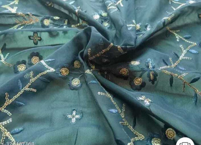 Divine Trends Georgette Embellished Multipurpose Running Fabric