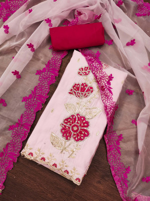 Divastri Silk Blend Embellished Salwar Suit Material