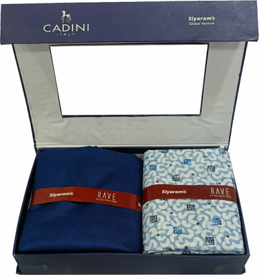 CADINI Cotton Blend Solid, Printed Shirt & Trouser Fabric