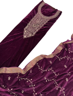 JDAK Velvet Embroidered Salwar Suit Material