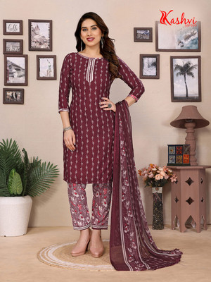 Kashvi Crepe Paisley, Geometric Print Salwar Suit Material