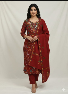 RIDDHI Pure Cotton Embroidered Salwar Suit Material