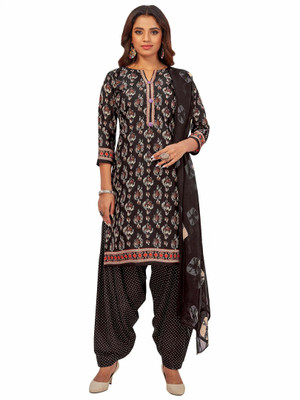 Jevi Prints Crepe Printed Kurta & Patiyala Material