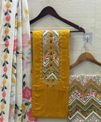 SAMYAGDARSHANA Pure Cotton Embroidered Salwar Suit Material
