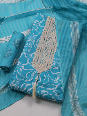 Meena Bazaar Cotton Blend Printed Salwar Suit Material