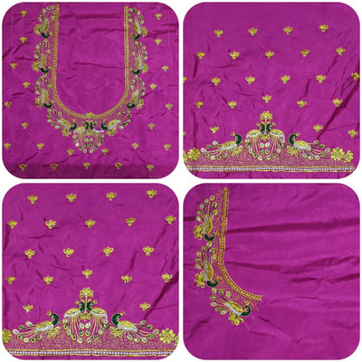aai k Silk Blend Embroidered Blouse Material