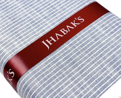 JHABAK'S Cotton Blend Striped Shirt Fabric