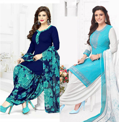 SIMPLYETHNIC Crepe Printed Salwar Suit Material