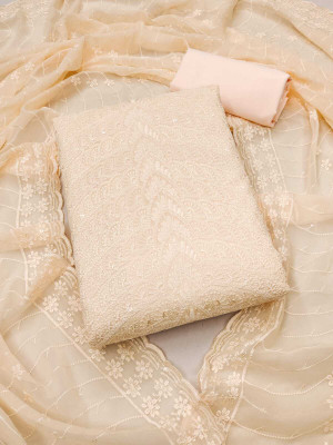 rang rani textiles Chanderi Embroidered Salwar Suit Material