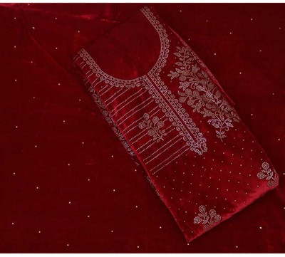 ALMA COLLECTION Velvet Embroidered Salwar Suit Material