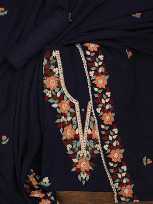 Jaipur Kurti Pure Silk Embroidered Salwar Suit Material