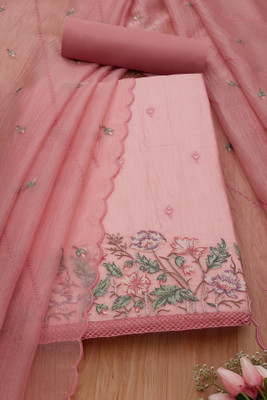 soch Silk Blend Embroidered Salwar Suit Material
