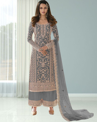 Dealbazaars Corporation Net/Lace Dyed, Embroidered, Embellished, Self Design Salwar Suit Material
