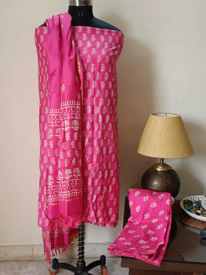 TULSEE CREATION Chanderi Printed Salwar Suit Material