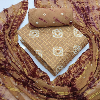 SAMJU Cotton Blend Printed Salwar Suit Material