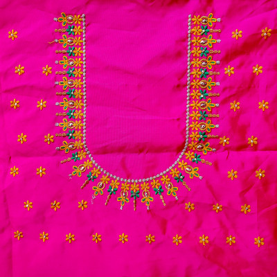 vishwambhari enterprise Art Silk Embroidered Blouse Material