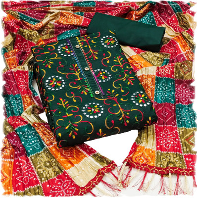 stylescope Polycotton Embroidered Salwar Suit Material