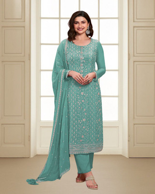 Dealbazaars Corporation Silk Blend Embroidered, Embellished, Self Design Salwar Suit Material