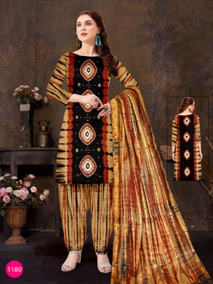 MADHURI CREATION Cotton Blend Embellished Salwar Suit Material