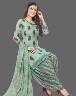 YASHIKA Crepe Solid, Floral Print, Printed, Geometric Print Salwar Suit Material