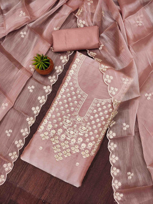Kimisha Silk Blend Embroidered Salwar Suit Material