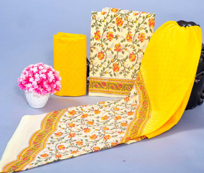 aaliya fashion Pure Cotton Floral Print Salwar Suit Material