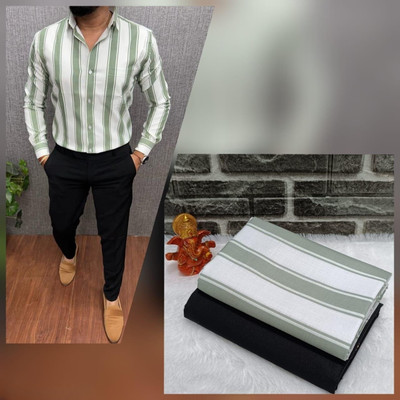 Jalaram Creation Cotton Blend Printed Shirt & Trouser Fabric