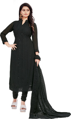 Deetya arts Georgette Embroidered Kurta & Churidar Material