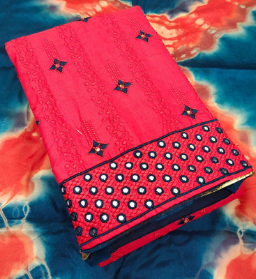 Ishika Creation Cotton Blend Embroidered Kurta & Churidar Material