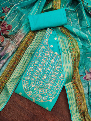 Divastri Silk Blend Self Design Salwar Suit Material