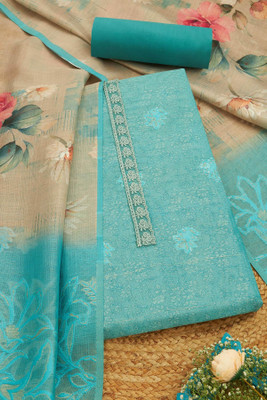soch Linen Floral Print Salwar Suit Material