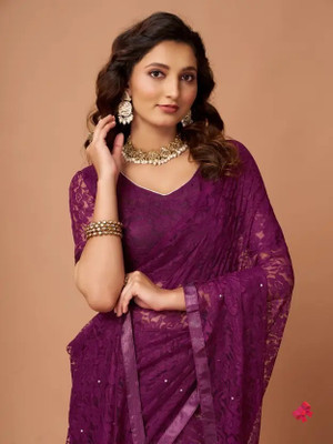 Vragi Net/Lace Embellished Blouse Material