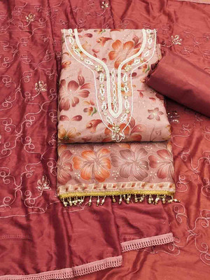 Kimisha Organza Floral Print Salwar Suit Material