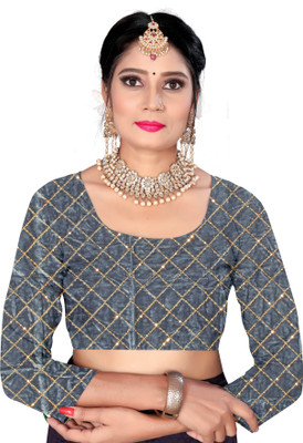 Durga Velvet Checkered Blouse Material