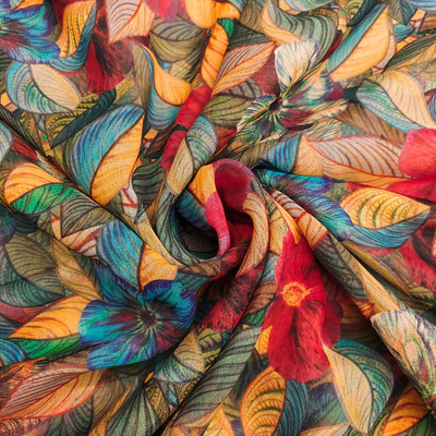 ramiv vastra Georgette Printed Multipurpose Running Fabric