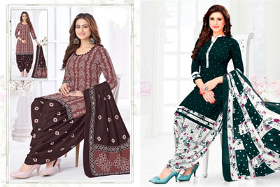 SEWDHAGA Crepe Printed Salwar Suit Material