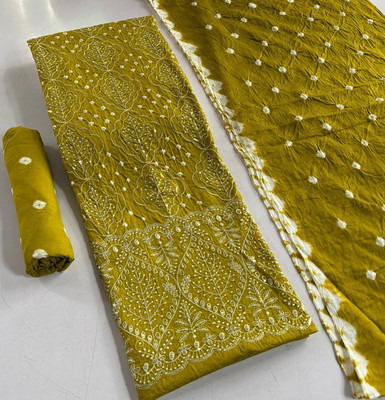 Drashti Creation Cotton Blend Embellished Salwar Suit Material