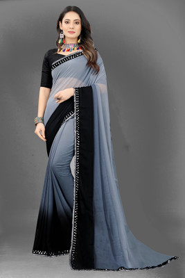 PRIHAL ART Georgette Embellished Blouse Material