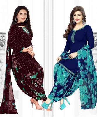 Caoimhe Crepe Solid, Printed Salwar Suit Material
