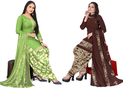 STYLEVEDA Crepe Printed Kurta & Patiyala Material