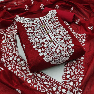Vraj Textile Cotton Silk Self Design Salwar Suit Material